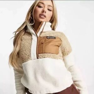 Columbia Size XXL Lodge Sherpa Pullover fleece jacket Chalk Beach